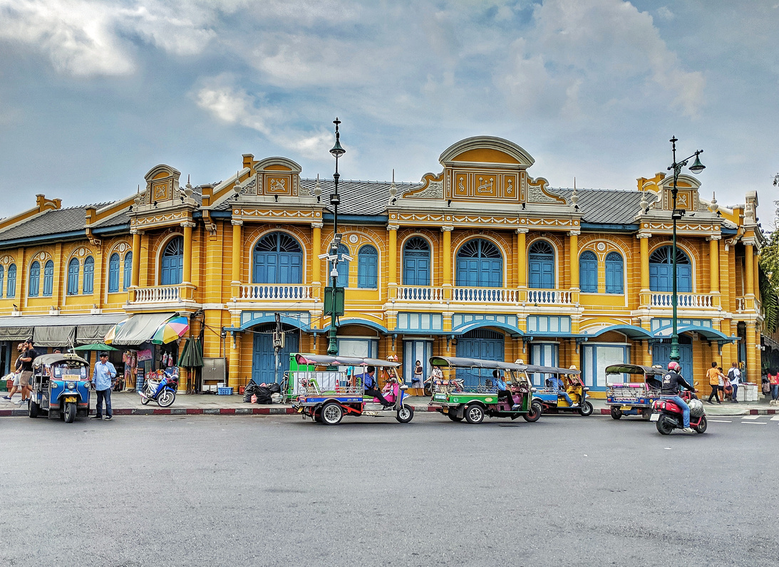 Colorful Buildings in Sanam Luang Park in Thailand