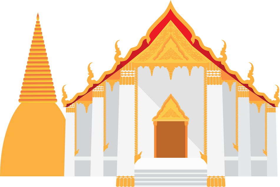 Thai temple illustration.